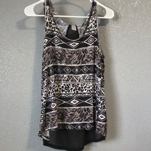 Animal Print & Aztec Tank with Sheer Back